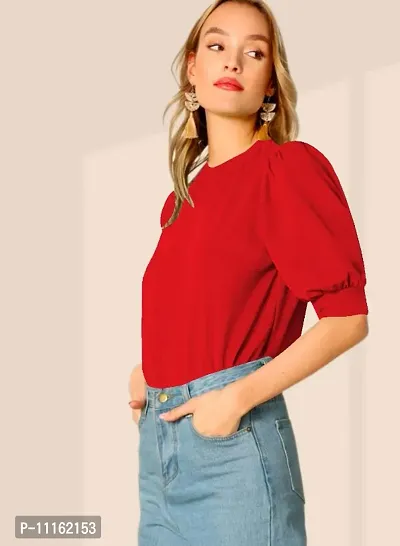 Classic Knitted Polyester Solid Tops for Women-thumb2
