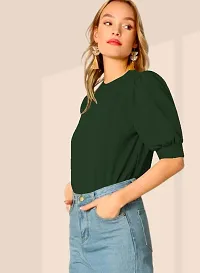 Classic Knitted Polyester Solid Tops for Women-thumb1