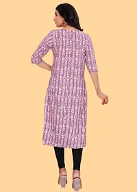 Casual American Crepe Round Neck 3/4 Sleeves  Bandhani  Print  Kurti (42'Inches)-thumb3