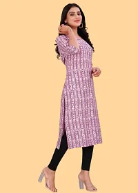 Casual American Crepe Round Neck 3/4 Sleeves  Bandhani  Print  Kurti (42'Inches)-thumb4