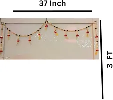 UPAVAN VATIKA Multicolor Traditional White Moti Pearl Toran for Door Bandarwal Side Hangings Toran-thumb2