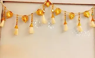 Golden Leaves | Door Hanging | Toran | Bandhanwar for Diwali Decoration 3 Ft Toran-thumb1