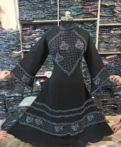 Elegant Art Silk Self Pattern Abaya for Women