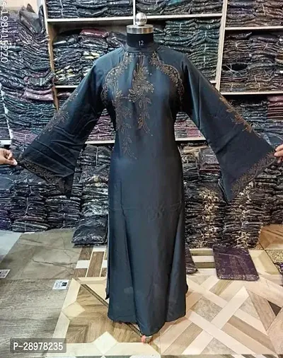 Contemporary Blue Art Silk Abaya For Women-thumb0