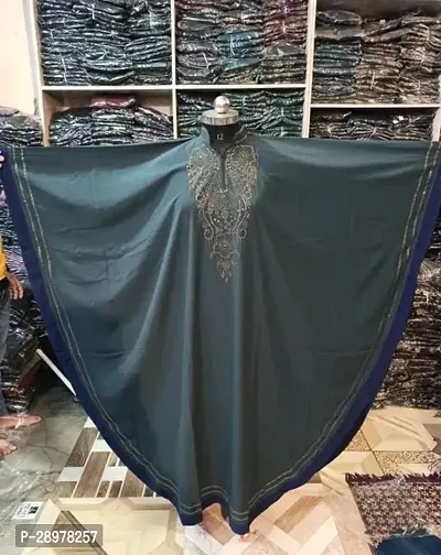 Contemporary Green Art Silk Abaya For Women