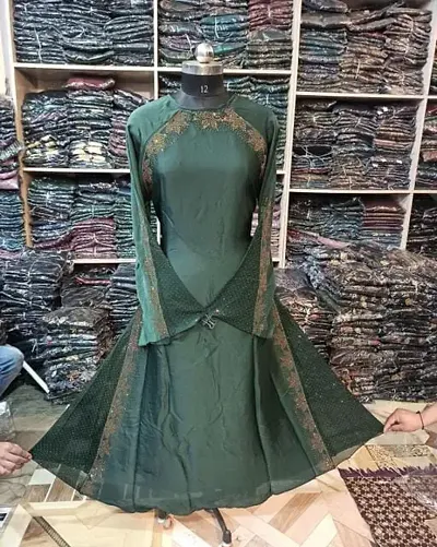 Contemporary Art Silk Abaya For Women