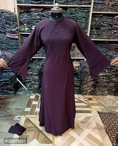 Contemporary Purple Art Silk Abaya For Women-thumb0