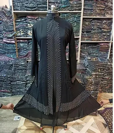 Contemporary Art Silk Abaya For Women