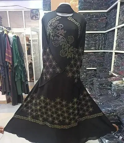 Contemporary Art Silk Abaya For Women