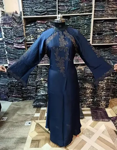 Elegant Art Silk Self Pattern Abaya for Women