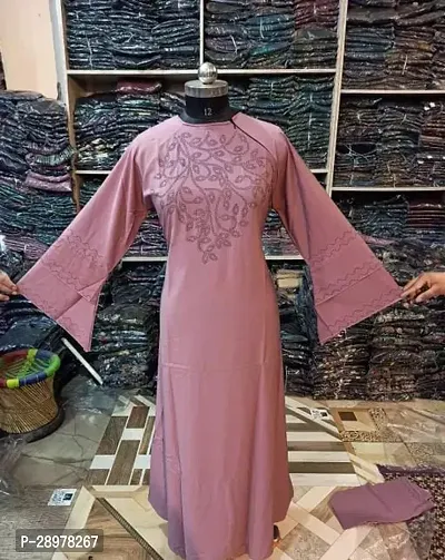 Contemporary Pink Art Silk Abaya For Women-thumb0