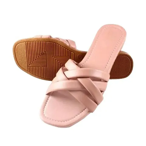 NIKKUCREATION fashion sandals women trendy flats fashion slipper women or girls](JLB-01-lgt pnk-4)