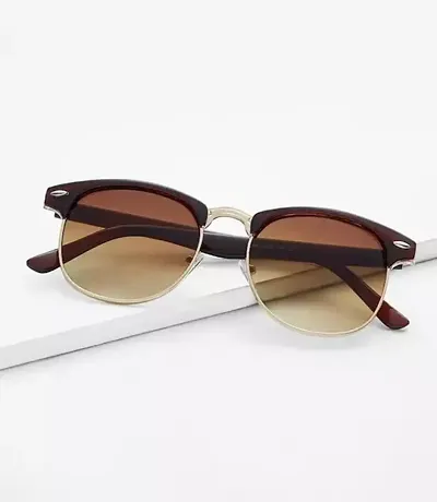 Stylish Brown Plastic Round Sunglasses For Men And Women