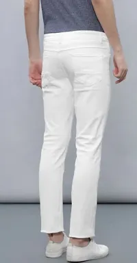 White Denim Mid Rise Jeans For Men-thumb2