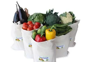 Ganapati Fridge Vegetable  Fruit Storage Cotton Large Bag Eco-friendly Multipurpose Reusable Organizer (Pack of 6)-thumb1
