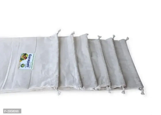 Cotton Refrigerator Vegetable  Fruit Bag (Pack of 6) Eco-friendly Multipurpose Organizer.-thumb2
