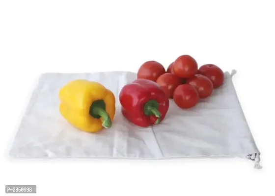 Cotton Refrigerator Vegetable  Fruit Bag (Pack of 6) Eco-friendly Multipurpose Organizer.-thumb3