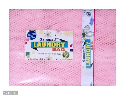 Laundry Bag with Zip ( Pack of 2 ) Large Size:(60 cm x 48 cm)-thumb0