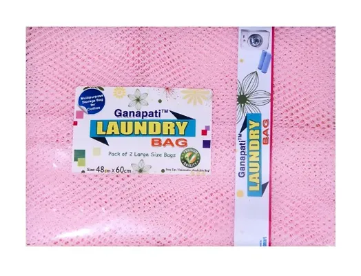 Laundry Bag with Zip ( Pack of 2 ) Large Size:(60 cm x 48 cm)