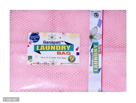 Laundry Bag with Zip ( Pack of 6 ) Large Size:(60 cm x 48 cm)-thumb0