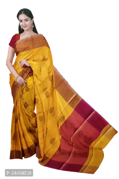 Classic  Silk Blend Saree With Blouse Piece For Women