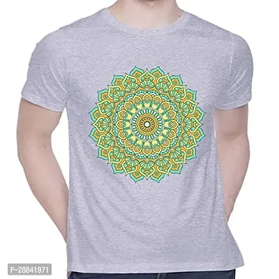 Reliable Grey Cotton Printed Round Neck Tees For Men-thumb0