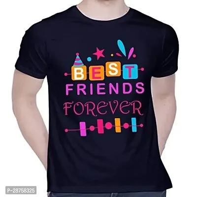 Stylish Cotton Printed Round Neck Tees For Men-thumb0