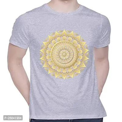 Reliable Grey Cotton Printed Round Neck Tees For Men