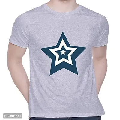 Reliable Grey Cotton Printed Round Neck Tees For Men-thumb0