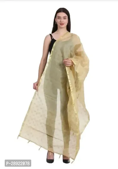 GlobalQueen Gold Print Fancy Dupatta Golden Color DupattaChunni-thumb0