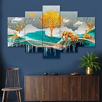 CREATIVE CROWD  Set Of Five Nature of Wall Painting  For Home Decoration , Living Room , Office , Hotel Big Size Wall Decor (D417X30 Inches)-thumb1