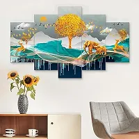 CREATIVE CROWD  Set Of Five Nature of Wall Painting  For Home Decoration , Living Room , Office , Hotel Big Size Wall Decor (D417X30 Inches)-thumb2