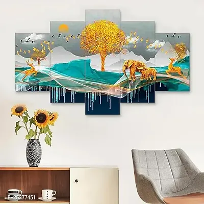 CREATIVE CROWD  Set Of Five Nature of Wall Painting  For Home Decoration , Living Room , Office , Hotel Big Size Wall Decor (D417X30 Inches)-thumb3