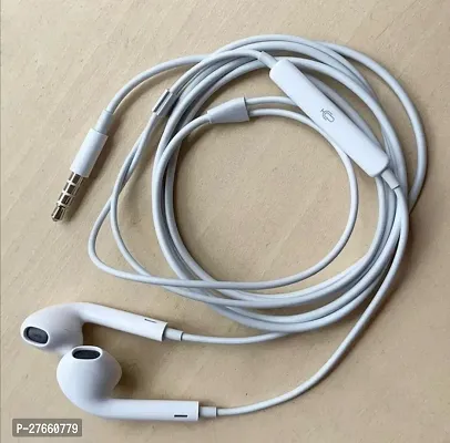 Stylish White Wired 3.5mm Single Pin Headphone-thumb0