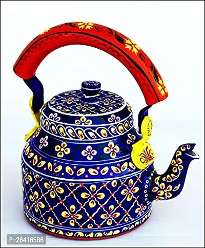 Traditional Meenakari Painting Figurine Aluminium Decorative Tea Kettle Pot-thumb0