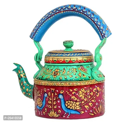 Traditional Meenakari Painting Figurine Aluminium Decorative Tea Kettle Pot