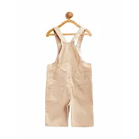 Firstclap Cotton Solid Short Knee Length Dungaree for Kids Unisex (Boys  Girls) Jumpsuit for Kids - Off White - 3-4 Year-thumb1