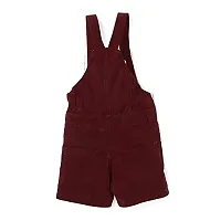 FirstClap Cotton Solid Short Knee Length Dungaree for Kids Unisex (Boys  Girls) Jumpsuit for Kids - Maroon-thumb1