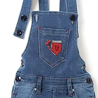 FirstClap Denim Solid Short Knee Length Dungaree for Kids Unisex (Boys  Girls) Jumpsuit for Kids - Light Blue - 12-18 Month-thumb2