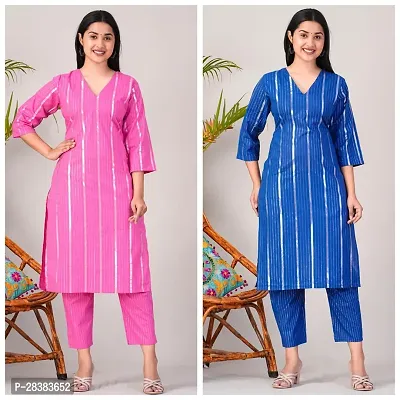 Fancy Cotton Kurta Bottom Set For Women Pack Of 2