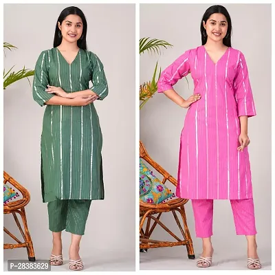 Fancy Cotton Kurta Bottom Set For Women Pack Of 2