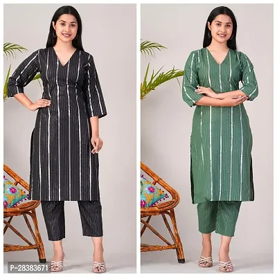 Fancy Cotton Kurta Bottom Set For Women Pack Of 2