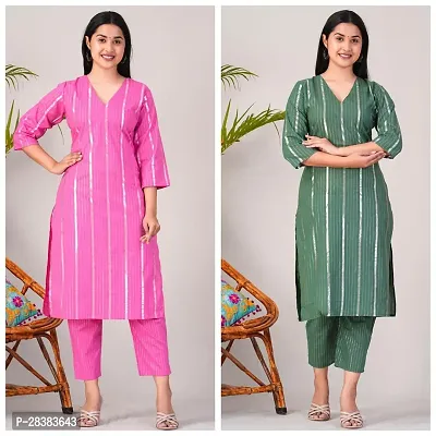 Fancy Cotton Kurta Bottom Set For Women Pack Of 2-thumb0