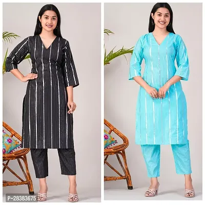 Fancy Cotton Kurta Bottom Set For Women Pack Of 2