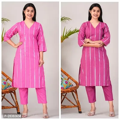 Fancy Cotton Kurta Bottom Set For Women Pack Of 2