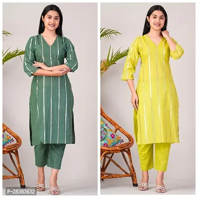 Fancy Cotton Kurta Bottom Set For Women Pack Of 2