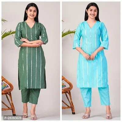 Fancy Cotton Kurta Bottom Set For Women Pack Of 2