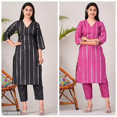 Fancy Cotton Kurta Bottom Set For Women Pack Of 2-thumb0