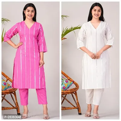 Fancy Cotton Kurta Bottom Set For Women Pack Of 2