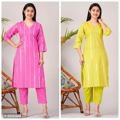 Fancy Cotton Kurta Bottom Set For Women Pack Of 2